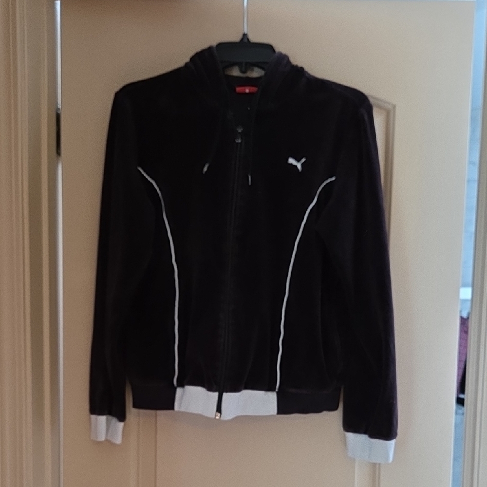 Puma Black and White Bomber Jacket Athletic Style